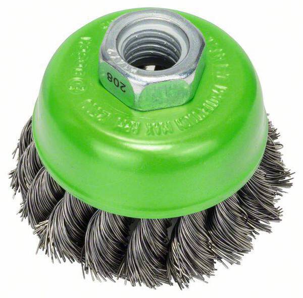 Bosch Accessories Topfbürste, Edelstahl, gezopfter Draht, 65 mm, 0,35 mm, 12500 U/min, M14 2608622104 1 St.