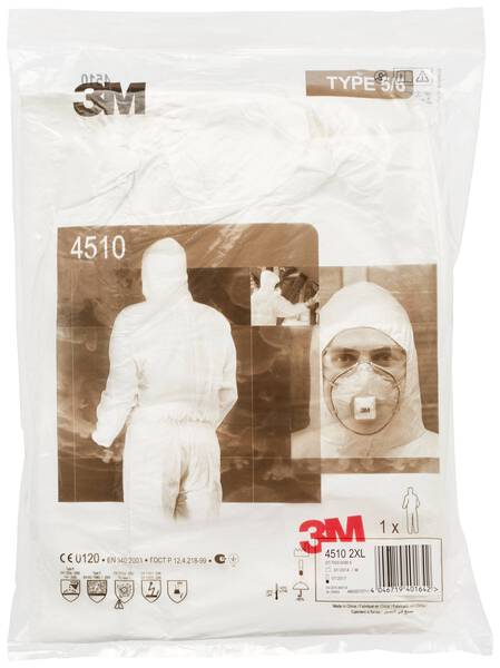 3M 4510XXL Schutzanzug 4510 Kleider-Größe: XXL Weiß
