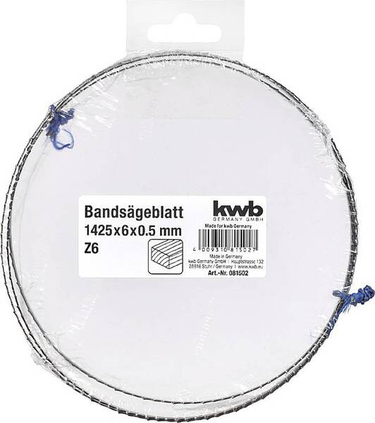 kwb 081502 Bandsägeblatt, 1425 x 6x 0,65, Z6, Holz 1 St.