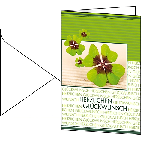 10 Glückwunsch-Karten 'Fortune' + 10 Umschläge