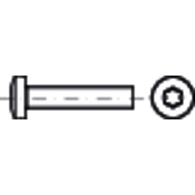 NOBRAND - Linsenschraube mit Innensechsrund DIN 7985-T Stahl 4.8 galZn M3 x 16mm KP