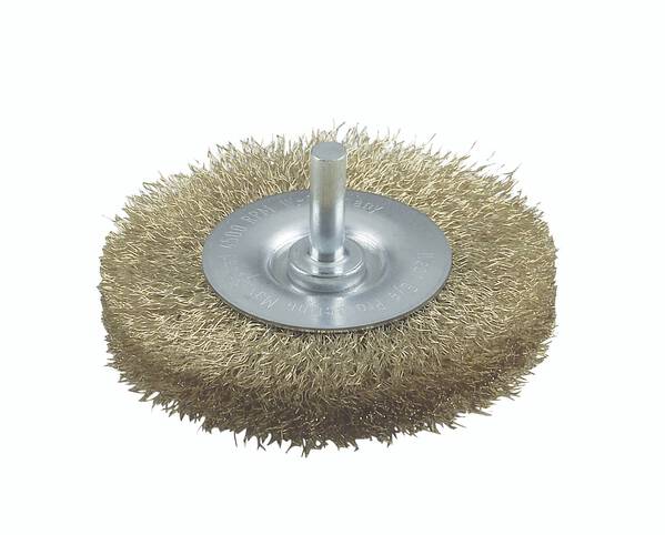 Bosch Accessories Scheibenbürsten für Bohrmaschinen – Gewellter Draht, vermessingt, 75 mm D= 75 mm, Breite= 8 mm Schaft-