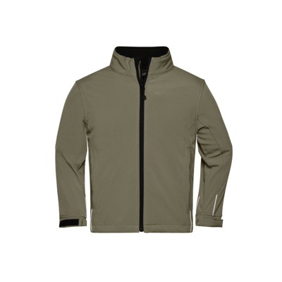 James & Nicholson - Kinder Softshell Jacke JN135K, oliv, Größe L