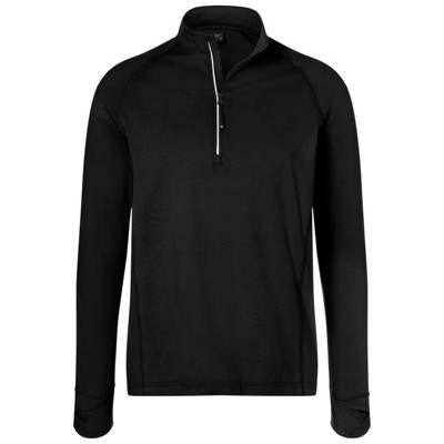 James & Nicholson - Herren Sportshirt Halfzip JN788, schwarz, Größe S