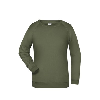 James & Nicholson - Damen Basic Sweatshirt JN793, oliv, Größe XL