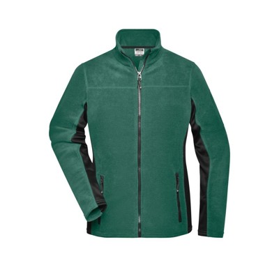 James & Nicholson - Damen Arbeits Fleecejacke JN841, dunkelgrün/schwarz, Größe XL