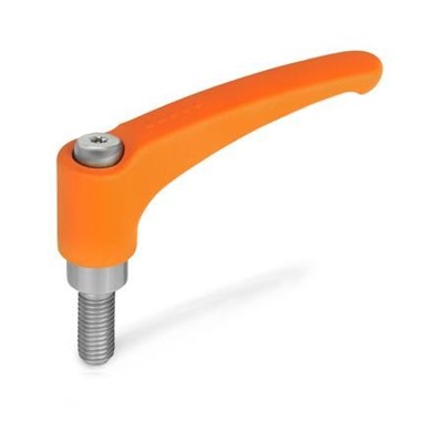 Ganter Norm® - 602.1-78-M12-40-OS Verstellbare Klemmhebel, Zink-Druckguss, Schraube Edelstahl