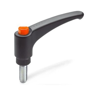 Ganter Norm® - 603-63-M6-35-DOR Verstellbare Klemmhebel, Kunststoff, Schraube Stahl