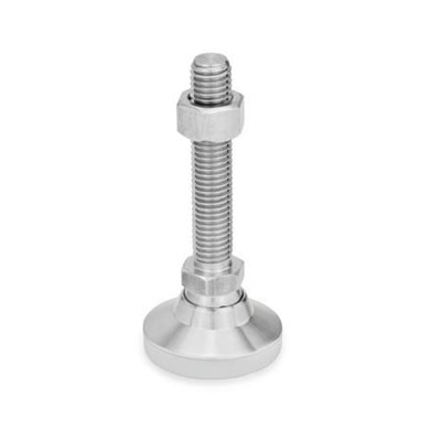 Ganter Norm® - 343.6-60-M16-100-KS Gelenkfüße, Fuß / Verstellspindel Edelstahl