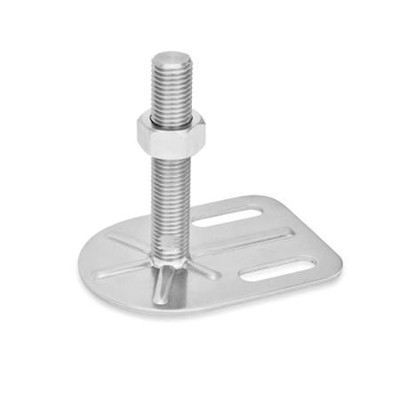 Ganter Norm® - 43-80-M20-75-G0-TK Edelstahl-Stellfüße mit Befestigungslasche, Rechteckform