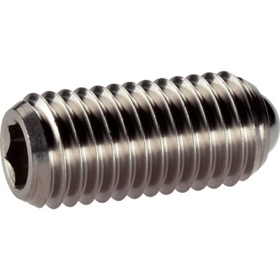 HALDER - Federndes Druckstück, mit Kugel und Innensechskant/rostfreier Stahl, Standard-Federkraft