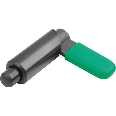 KIPP - SPERRRIEGEL GLATTE AUSFÜHRUNG, D=6, D1=10, FORM:F MIT HÜLSE, GLATT UND KAPPE, STAHL BRÜNIERT, KOMP:THERMOPLAST