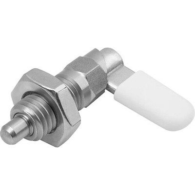 KIPP - SPERRRIEGEL MIT SECHSKANT, D=6, M12X1,5, SW1=12, FORM:D, MIT KAPPE, MIT MUTTER, EDELSTAHL BLANK,