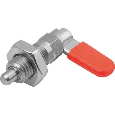 KIPP - SPERRRIEGEL MIT SECHSKANT, D=5, M12X1,5, SW1=12, FORM:D, MIT KAPPE, MIT MUTTER, EDELSTAHL BLANK,