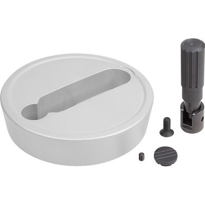 KIPP - HANDRAD D1=100, FORM:B PASSB.M.NUT, M. QUERBOHR., D2=12, ALUMINIUM SILBER, KOMP:THERMOPLAST, STAHLTEILE: STAHL,
