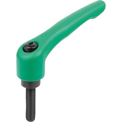 KIPP - KLEMMHEBEL GR.3 M08X25, ZINK GRÜN RAL6032 STRUKTURMATT, KOMP:STAHL BRÜNIERT