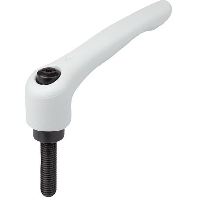 KIPP - KLEMMHEBEL GR.0 M05X10, ZINK GRAU RAL7035 STRUKTURMATT, KOMP:STAHL BRÜNIERT