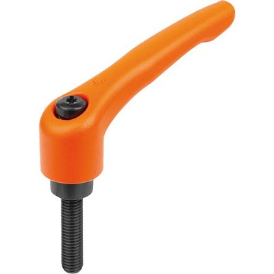 KIPP - KLEMMHEBEL GR.2 M08X50, ZINK ORANGE RAL2004 STRUKTURMATT, KOMP:STAHL BRÜNIERT
