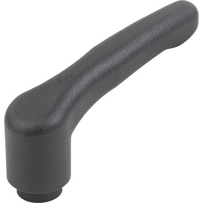 KIPP - KLEMMHEBEL ECO GR.3 M08, KUNSTSTOFF SCHWARZGRAU RAL7021, KOMP:STAHL