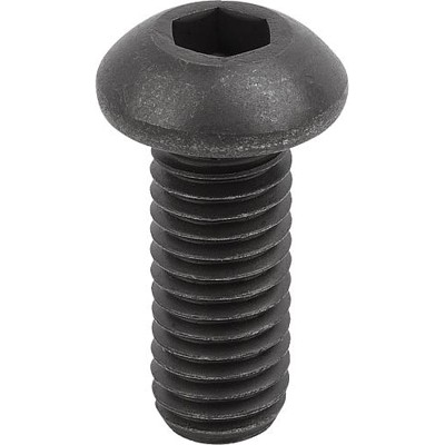 KIPP - SCHRAUBE HALBRUNDKOPF DIN EN ISO7380-1 FORM:A MIT INNENSECHSKANT M08X50, STAHL 10.9 BLANK (SCHWARZ)