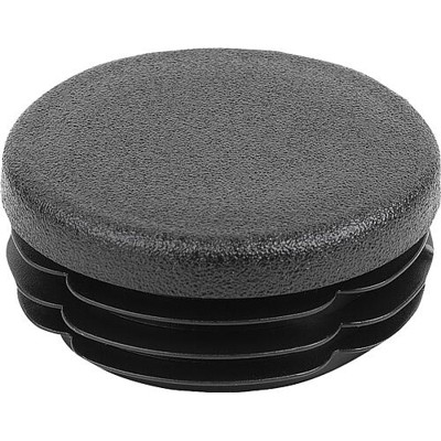 KIPP - VERSCHLUSSSTOPFEN FÜR RUNDROHRE D=44,5, FORM:A, POLYETHYLEN SCHWARZ
