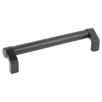 KIPP - ROHRGRIFF ABGEWINKELT, A=600, L=625, D=M08 ALUMINIUM SCHWARZ PULVERBESCHICHTET, KOMP:THERMOPLAST