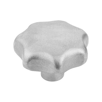 KIPP - STERNGRIFF, FORM:C DIN6336, D1=63, H=42, D=12, EDELSTAHL GESTRAHLT
