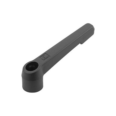 KIPP - KLEMMHEBEL UNVERSTELLBAR GR.1, INNENGEWINDE M06, KUNSTSTOFF SCHWARZGRAU RAL7021, KOMP:STAHL