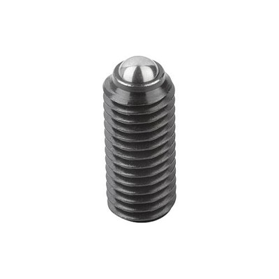 KIPP - FEDERNDES DRUCKSTÜCK VERSTÄRKTE FEDERKRAFT D=M24 L=48, STAHL, KOMP:KUGEL AUS STAHL, VPE=5