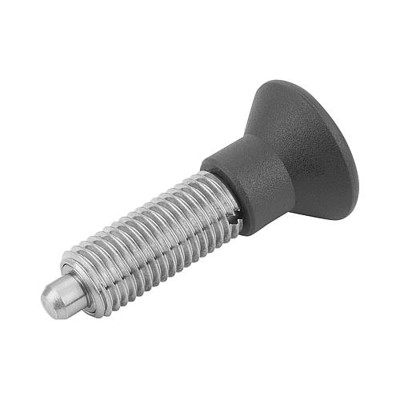 KIPP - ARRETIERBOLZEN OHNE RASTNUT GR.3 M16X1,5, FORM:G, EDELSTAHL UNGEHÄRTET, KOMP:THERMOPLAST SCHWARZGRAU RAL7021