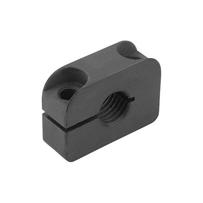 KIPP - HALTESTÜCK, M10, FORM:B BOHR. SENKRECHT Z. GEWINDE, ALUMINIUM SCHWARZ