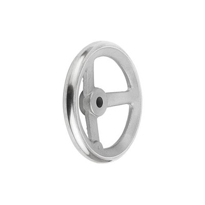 KIPP - HANDRAD DIN950, D1=100 PASSBOHRUNG D2=10H7, GRAUGUSS, OHNE GRIFF