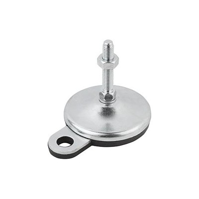 KIPP - STELLFUß, FORM:B M12X150, D=60, STAHL, KOMP:GUMMI