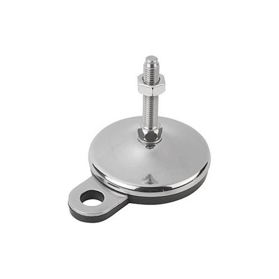 KIPP - STELLFUß, FORM:B M14X175, D=80, EDELSTAHL 1.4301, KOMP:GUMMI
