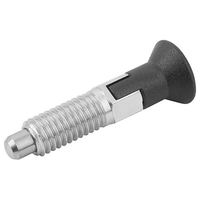KIPP - ARRETIERBOLZEN ECO GR.0 D1=M06X0,75, D=4, FORM:C M.RASTNUT, O.KONTERMUTTER, STAHL UNGEHÄRTET, KOMP:THERMOPLAST