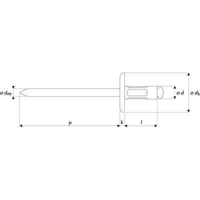 QONNECT® - Q-Multigrip Mehrbereichsblindniet Alu/Edelstahl A2 Großkopf 4.0 X 12 X 12