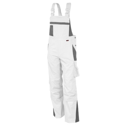 qualitex® - Latzhose "PRO" weiß/grau, Größe 94