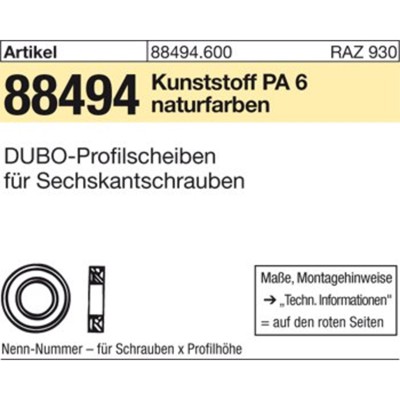 NOBRAND - DUBO-Profilscheiben ART 88494 200 für Sechskantschrauben M 5 S