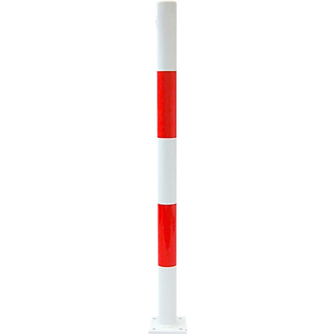 Absperrpfosten zum Aufdübeln, ohne Ösen, weiß/rot