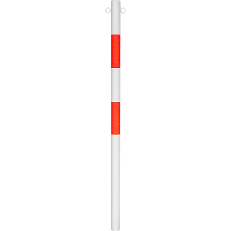 Absperrpfosten zum Einbetonieren, ø 60 mm, weiß/rot