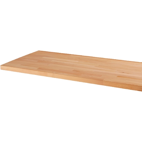 Arbeitsplatte, 40 mm stark, Gewindehülsen, in Längsrichtung riegelverl. Buchenholz, B 1500 x T 700 mm