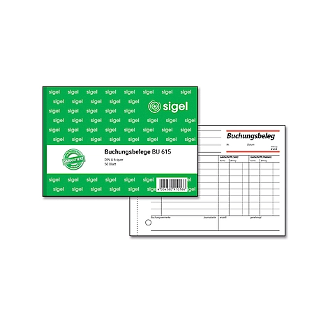 Buchungsbelege sigel® BU 615, 50 Blatt