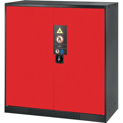 Chemikalienschrank Asecos CS-CLASSIC, Flügeltür, 2 Böden, 1055x520x1105 mm, verkehrsrot