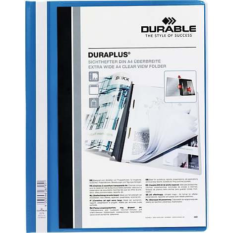 Durable Präsentations-Sichthefter DURAPLUS extrabreit, PVC-Hartfolie, 25 Stück, blau