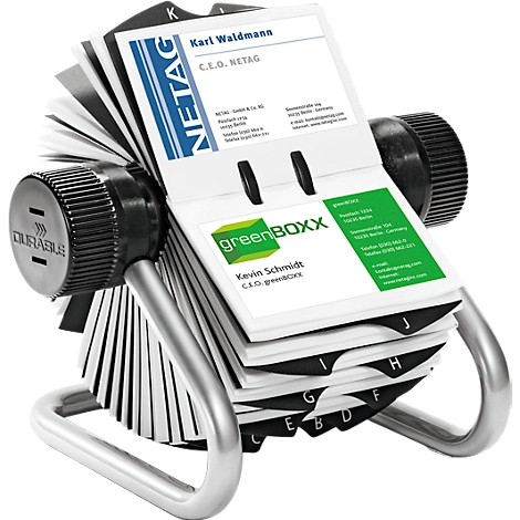 Durable Rollkartei Visifix, für 400 Karten, silber
