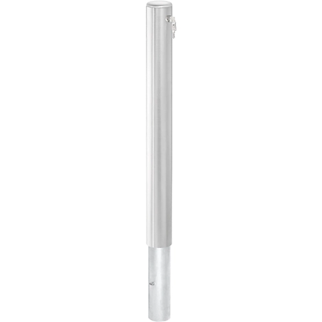 Edelstahlpoller Plus, heraushebbar, Zylinderschloss, gleichschließend, inkl. Bodenhüölse