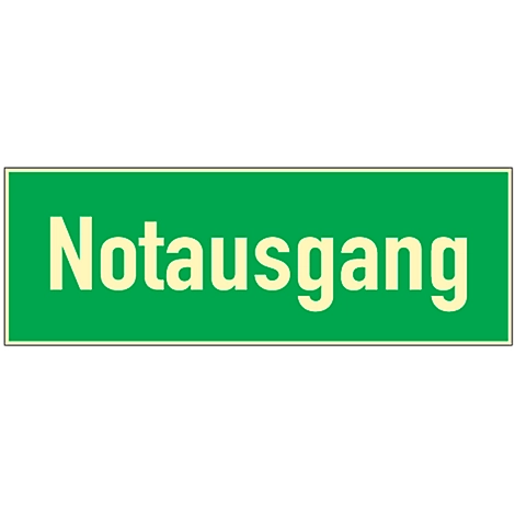Schild Notausgang, Folie, lang nachleuchtend (HLF)