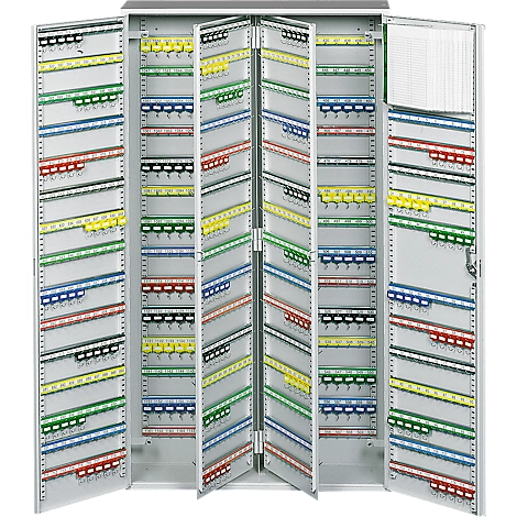 Schlüsselschrank, lichtgrau, für 780 Schlüssel, Türöffnungswinkel 90°