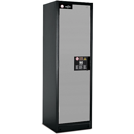 Sicherheitsschrank Typ 90 Asecos Q-CLASSIC-90, B 600 mm, Tür links, 6 Auszüge, asecos Silber