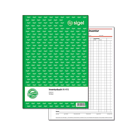 sigel® Inventurbuch IN415, DIN A4 hoch, 50 Blatt